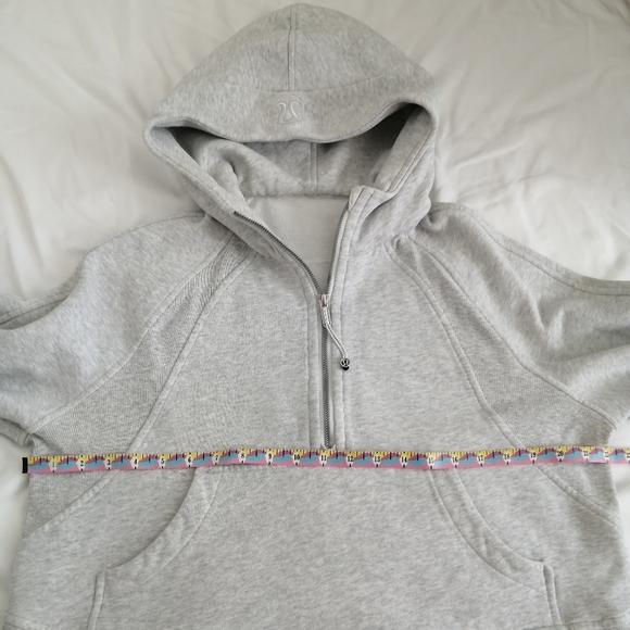 Lululemon Scuba Oversized 1/2 Zip Hoodie Heathered Core Ultra Light Gray M/L - Picture 14 of 16